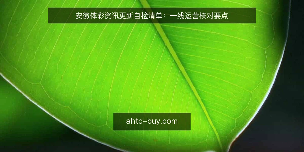 安徽体彩资讯更新自检清单：一线运营核对要点 — 先看哪些更新信号 配图